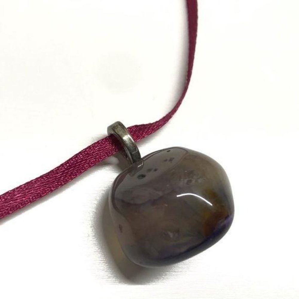 Handmade gemstone pendant necklace purple 7 chakra - Picture 3 of 7